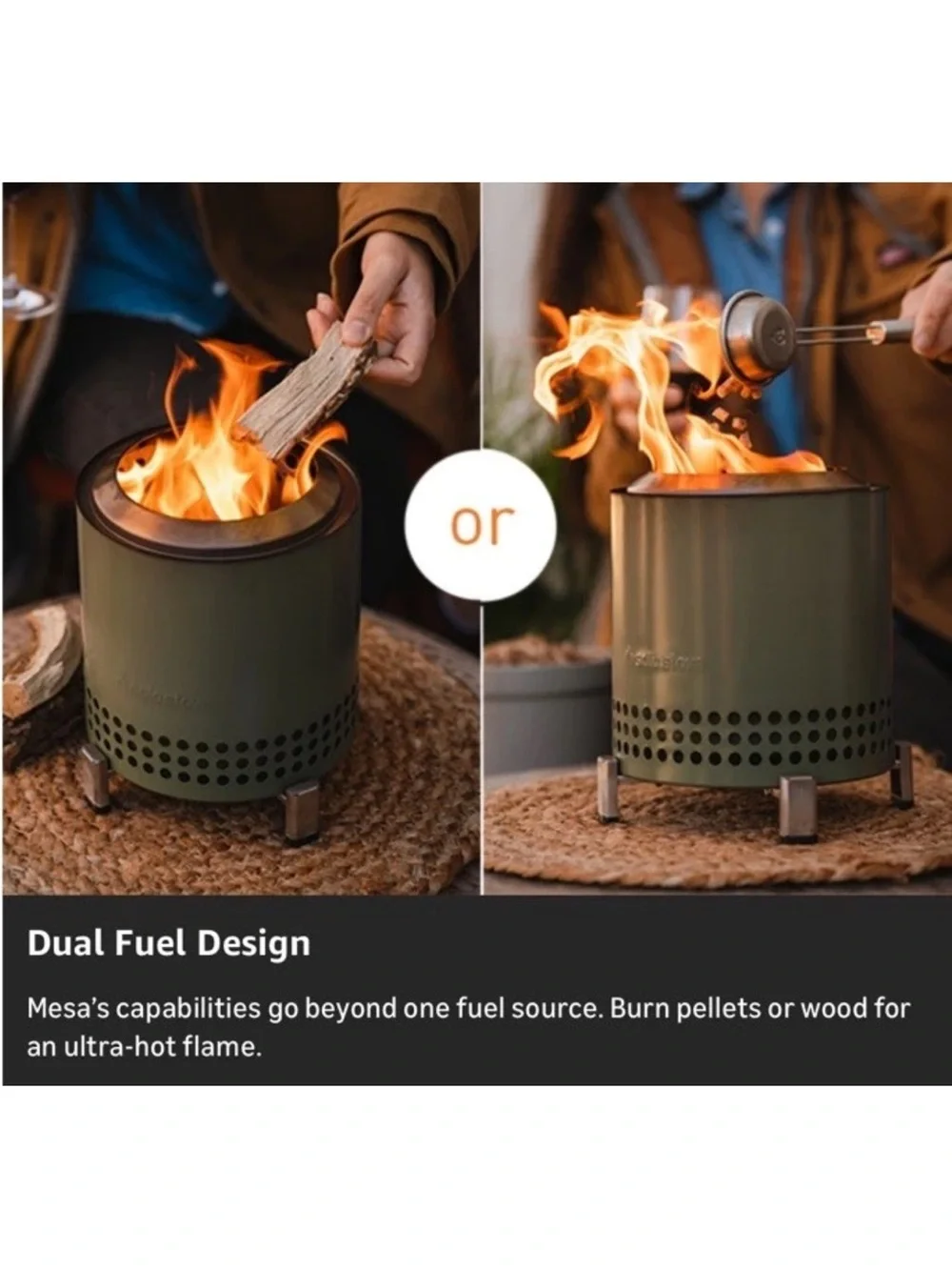 Solo Stove | Mesa XL Gunmetal Metallic Stainless Steel Table Top Fire Pit